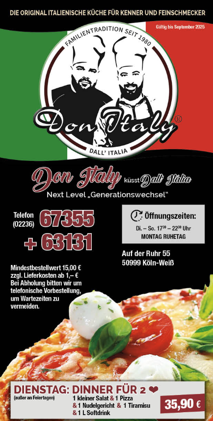 Vorschau der Speisekarte von Don Italy – Dall’ Italia